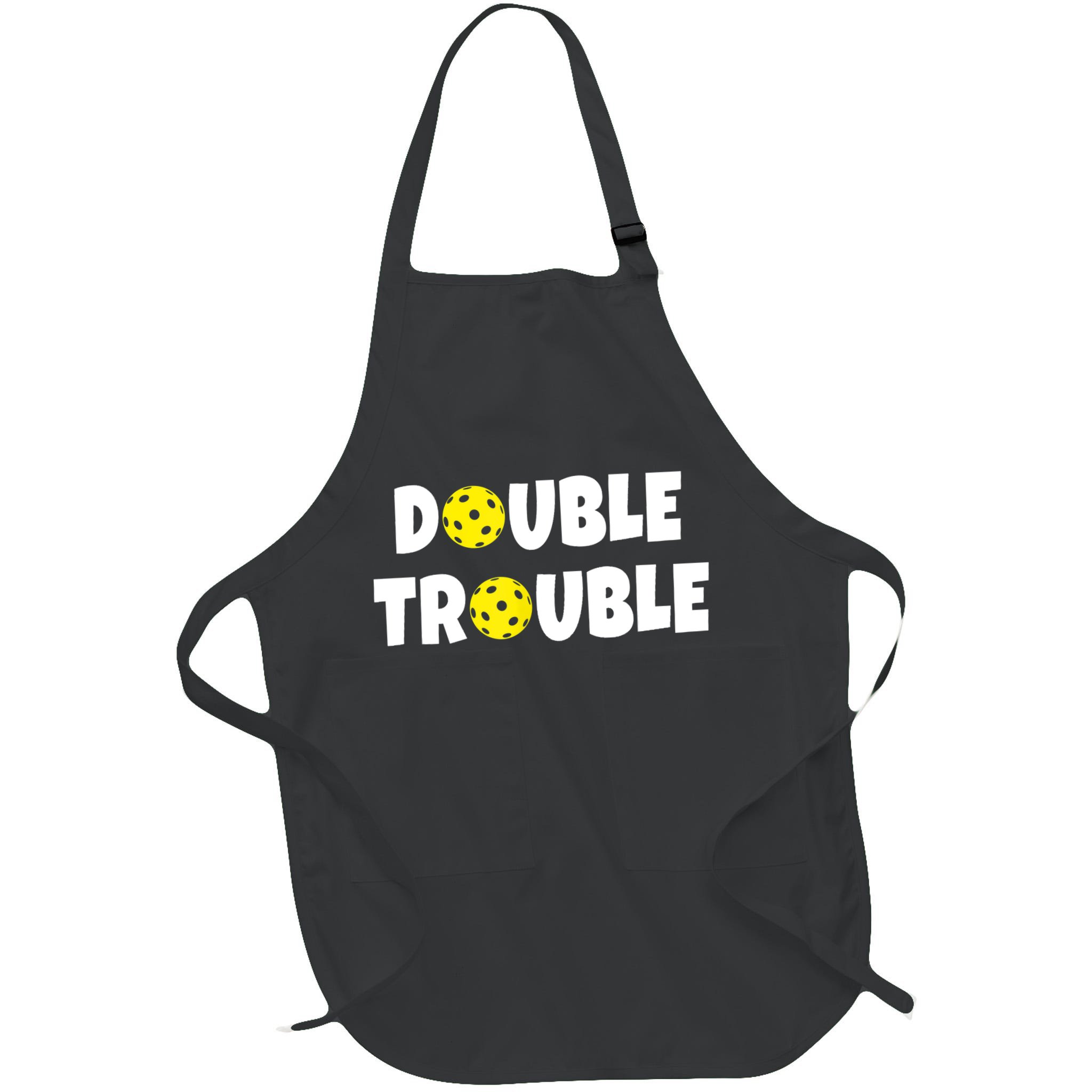 Pickleball Funny Double Trouble Team TShirt Apron
