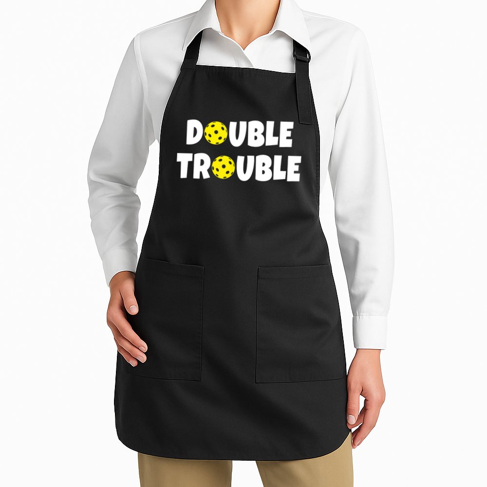 Pickleball Funny Double Trouble Team TShirt Apron