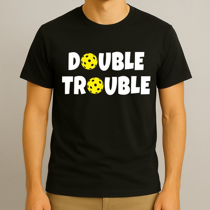 Pickleball Funny Double Trouble Team TShirt T-Shirt