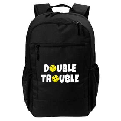 Pickleball Funny Double Trouble Team TShirt Backpack