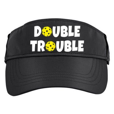 Pickleball Funny Double Trouble Team TShirt Adult Drive Performance Visor