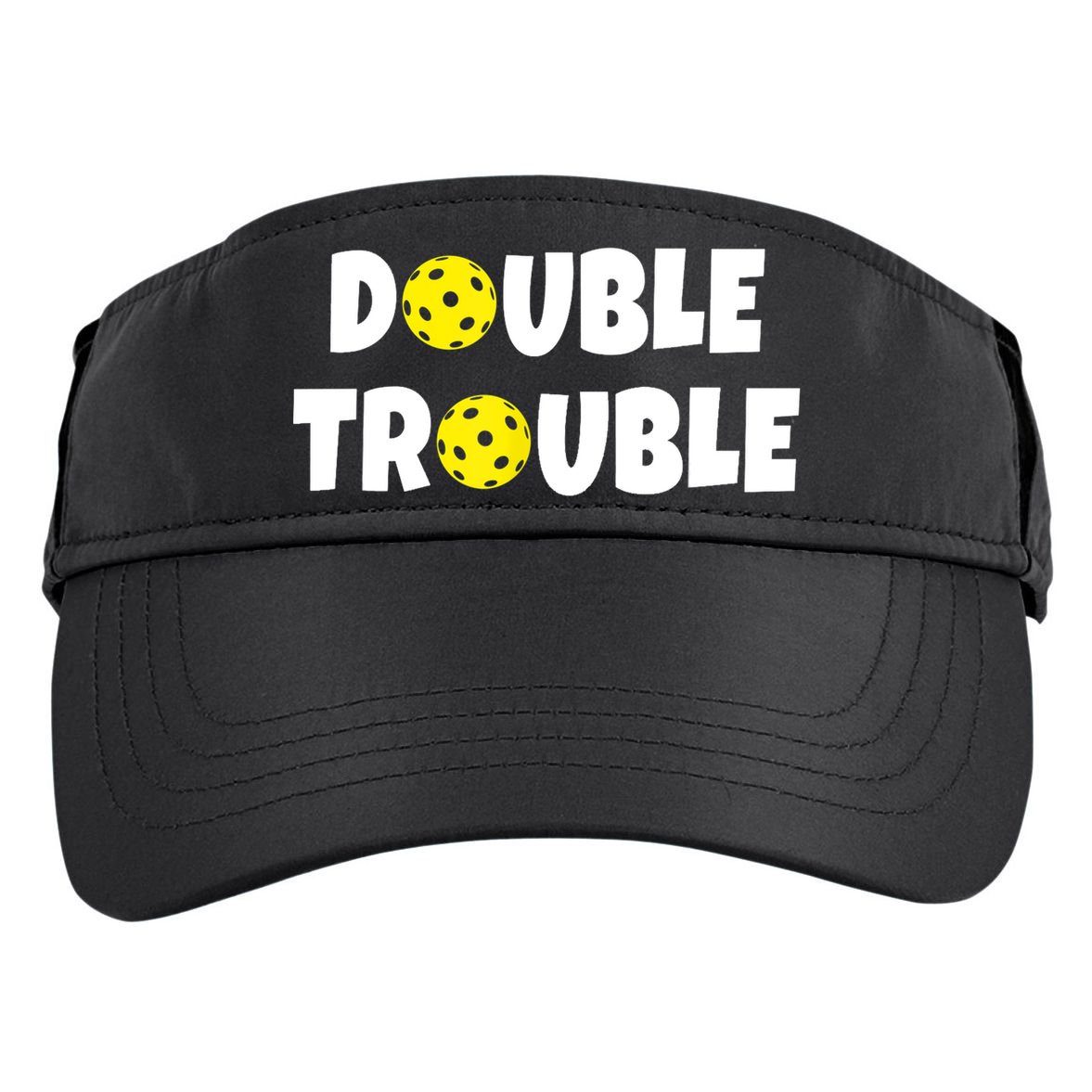 Pickleball Funny Double Trouble Team TShirt Adult Drive Performance Visor
