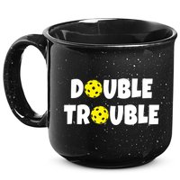 Pickleball Funny Double Trouble Team TShirt 15oz Campfire Ceramic Mug