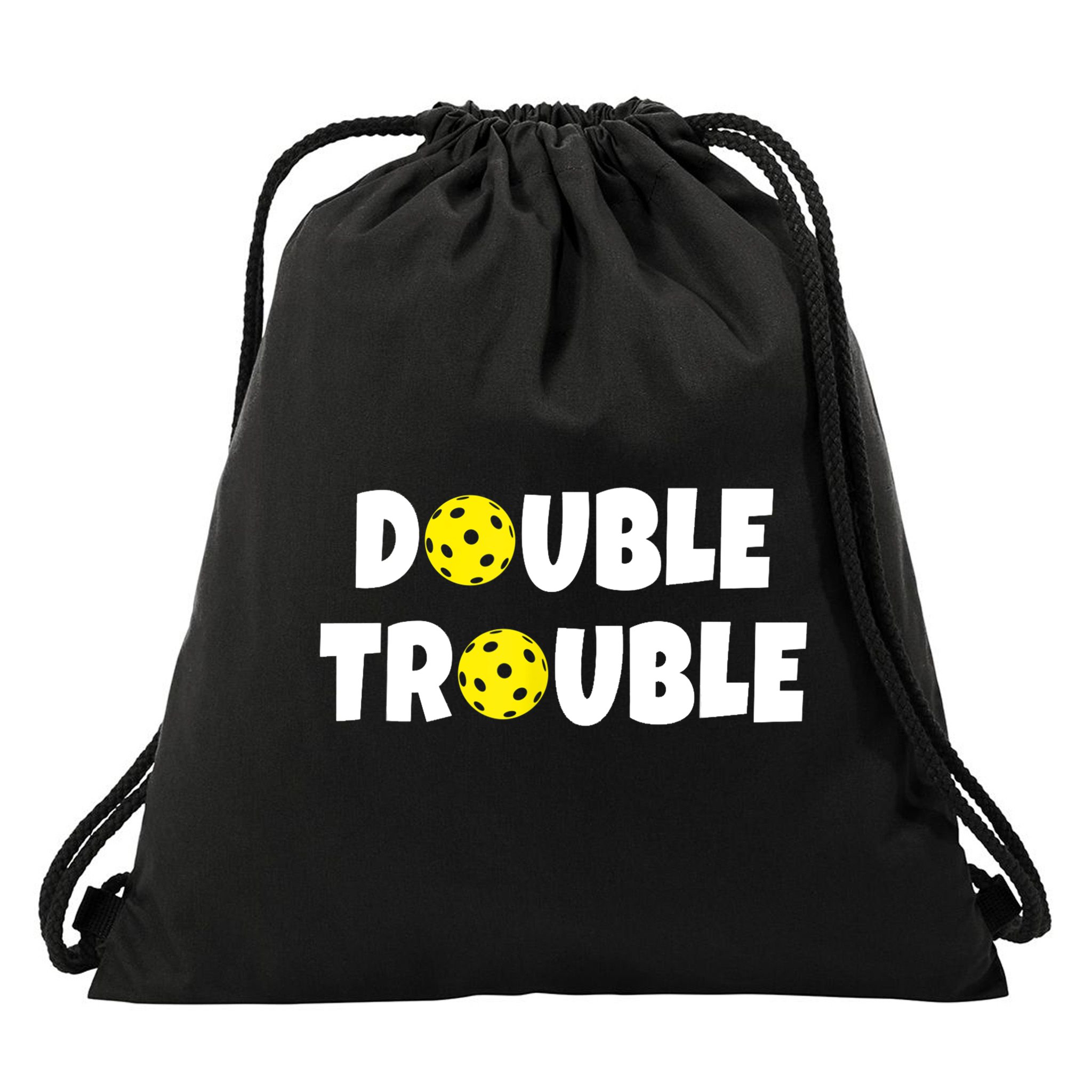 Pickleball Funny Double Trouble Team TShirt Drawstring Bag