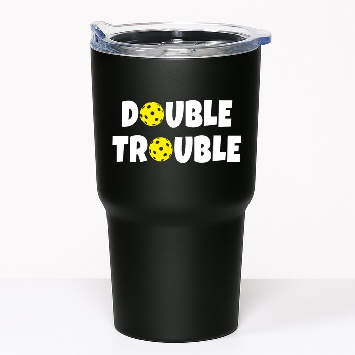 Pickleball Funny Double Trouble Team TShirt Tumbler