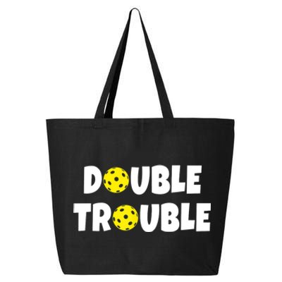 Pickleball Funny Double Trouble Team TShirt 25L Jumbo Tote