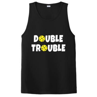 Pickleball Funny Double Trouble Team TShirt PosiCharge Competitor Tank