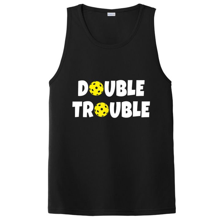 Pickleball Funny Double Trouble Team TShirt PosiCharge Competitor Tank
