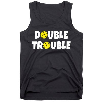 Pickleball Funny Double Trouble Team TShirt Tank Top