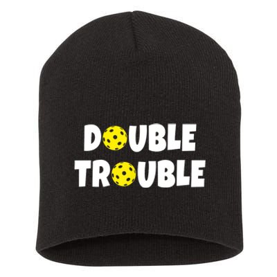 Pickleball Funny Double Trouble Team TShirt Short Acrylic Beanie