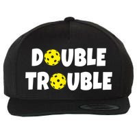 Pickleball Funny Double Trouble Team TShirt Wool Snapback Cap
