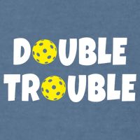 Pickleball Funny Double Trouble Team TShirt Garment-Dyed Sweatshirt