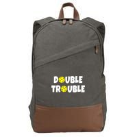 Pickleball Funny Double Trouble Team TShirt Cotton Canvas Backpack