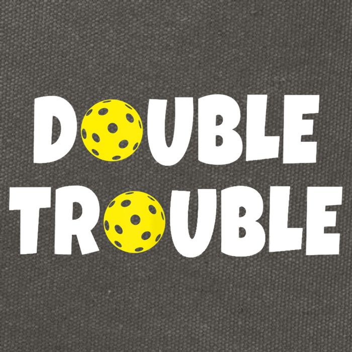 Pickleball Funny Double Trouble Team TShirt Cotton Canvas Backpack