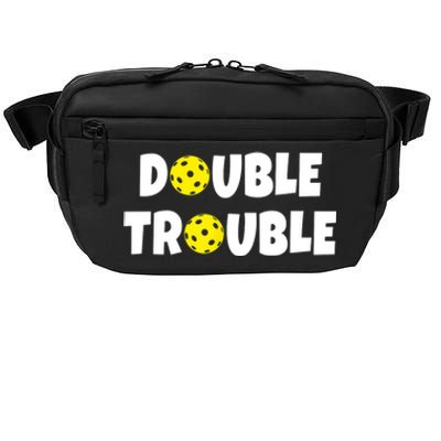 Pickleball Funny Double Trouble Team TShirt Crossbody Pack