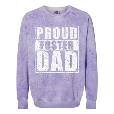 Proud Foster Dad For Dad Father Day Colorblast Crewneck Sweatshirt