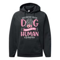 Promoted From Dog Grandma To Human Mother's Day Performance Fleece Hoodie