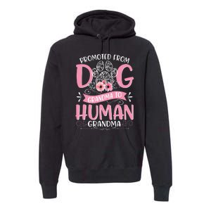 Promoted From Dog Grandma To Human Mother's Day Premium Hoodie