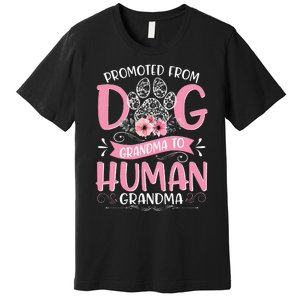 Promoted From Dog Grandma To Human Mother's Day Premium T-Shirt