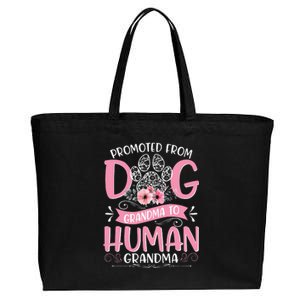 Promoted From Dog Grandma To Human Mother's Day Cotton Canvas Jumbo Tote