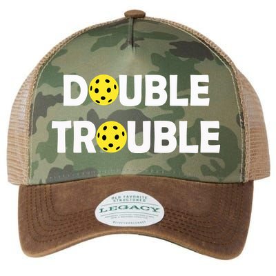 Pickleball Funny Double Trouble Team Legacy Tie Dye Trucker Hat