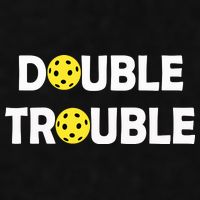 Pickleball Funny Double Trouble Team Ladies PosiCharge Tri-Blend Wicking Tank