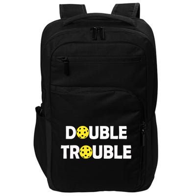 Pickleball Funny Double Trouble Team Impact Tech Backpack