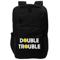 Pickleball Funny Double Trouble Team Impact Tech Backpack