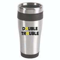 Pickleball Funny Double Trouble Team 16oz Travel Tumbler
