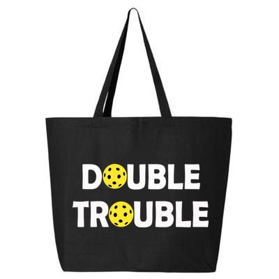 Pickleball Funny Double Trouble Team 25L Jumbo Tote