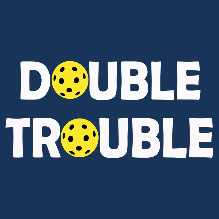 Pickleball Funny Double Trouble Team Infant Baby Jersey Bodysuit