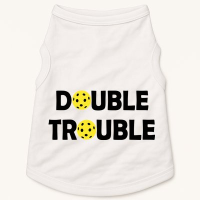 Pickleball Funny Double Trouble Team Doggie Tank