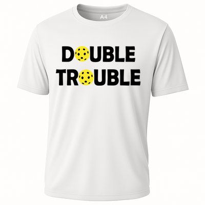 Pickleball Funny Double Trouble Team Performance Shirt