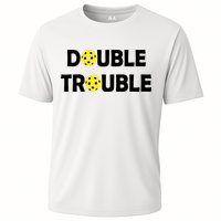 Pickleball Funny Double Trouble Team Performance Shirt
