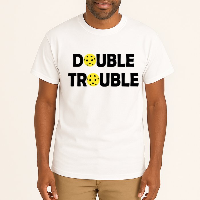 Pickleball Funny Double Trouble Team Tall T-Shirt