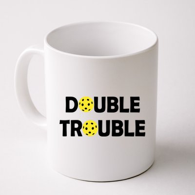 Pickleball Funny Double Trouble Team Mug