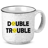Pickleball Funny Double Trouble Team 15oz Campfire Ceramic Mug