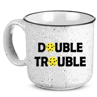 Pickleball Funny Double Trouble Team 15oz Campfire Ceramic Mug