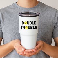 Pickleball Funny Double Trouble Team Tumbler