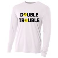 Pickleball Funny Double Trouble Team Cooling Performance Long Sleeve Crew