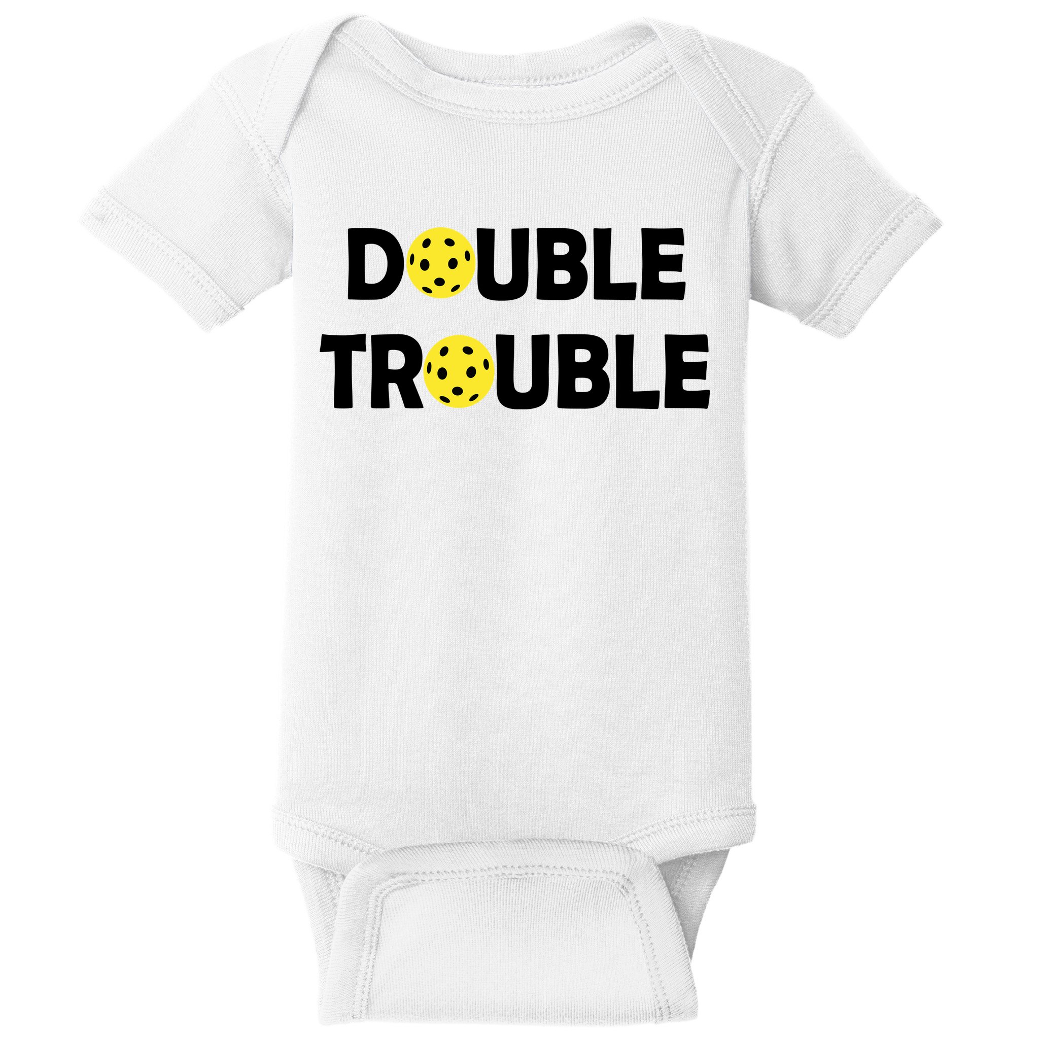 Pickleball Funny Double Trouble Team Baby Bodysuit