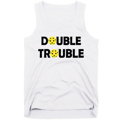 Pickleball Funny Double Trouble Team Tank Top