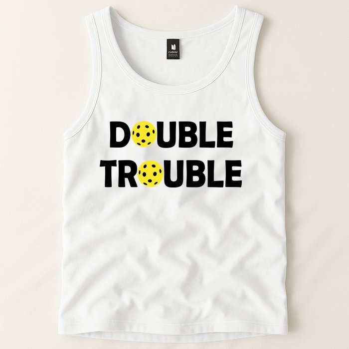 Pickleball Funny Double Trouble Team Tank Top