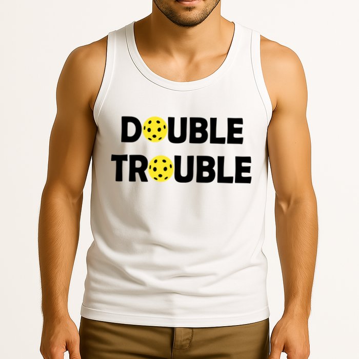 Pickleball Funny Double Trouble Team Tank Top