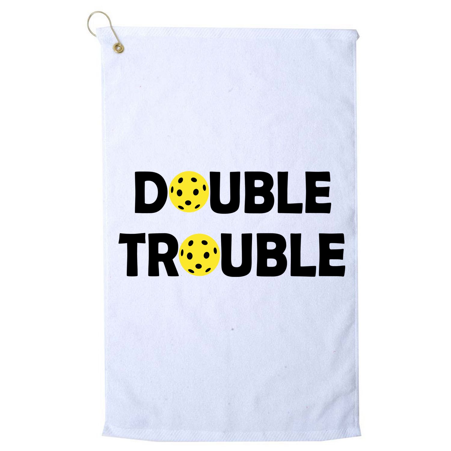 Pickleball Funny Double Trouble Team Golf Towel
