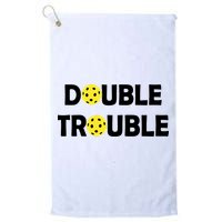 Pickleball Funny Double Trouble Team Golf Towel
