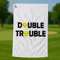 Pickleball Funny Double Trouble Team Golf Towel