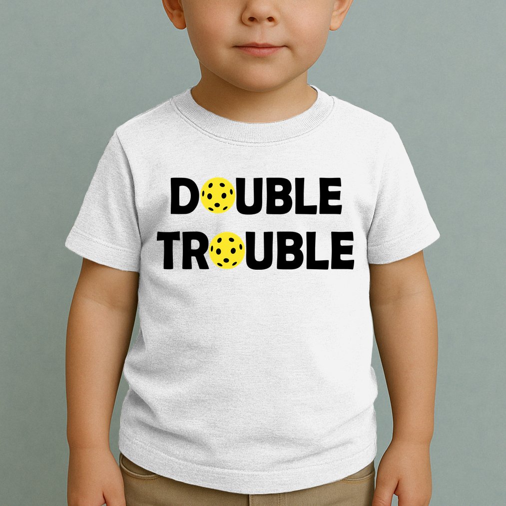 Pickleball Funny Double Trouble Team Toddler T-Shirt