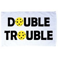 Pickleball Funny Double Trouble Team Microfiber Hand Towel