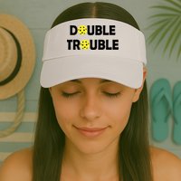 Pickleball Funny Double Trouble Team Visor